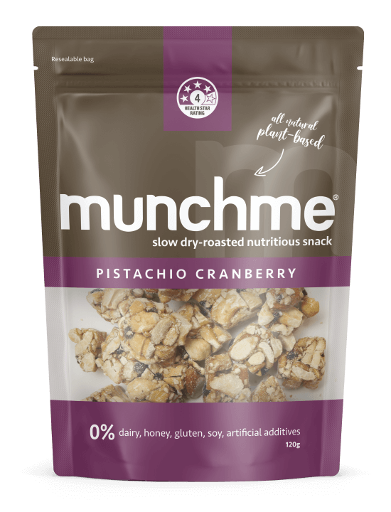 Pistachio Cranberry – all natural plant-based slow dry-roasted nutritious snack